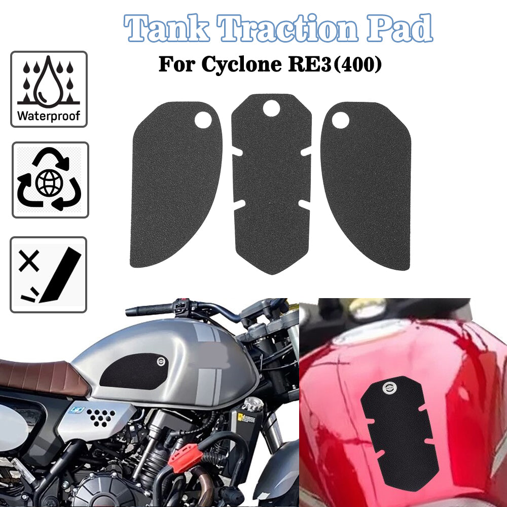 Wolfline Motorcycle Fuel Tank Protection Stickers Moto Anti Slip Rubber Fuel Gas Tank Pad Side Knee Decals For Cyclone RE3 (400) 2021 2022
