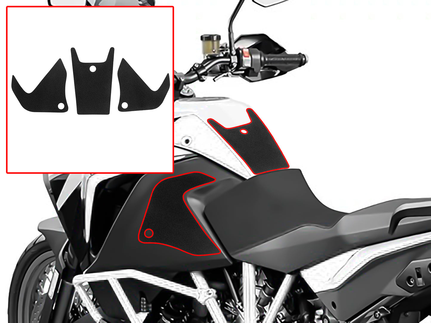 Wolfline Motorcycle Anti Slip Tank Pad Stickers Side Gas Tank Pad Knee Grip Decals Protection For KTM 1050 1190 1290 Adv