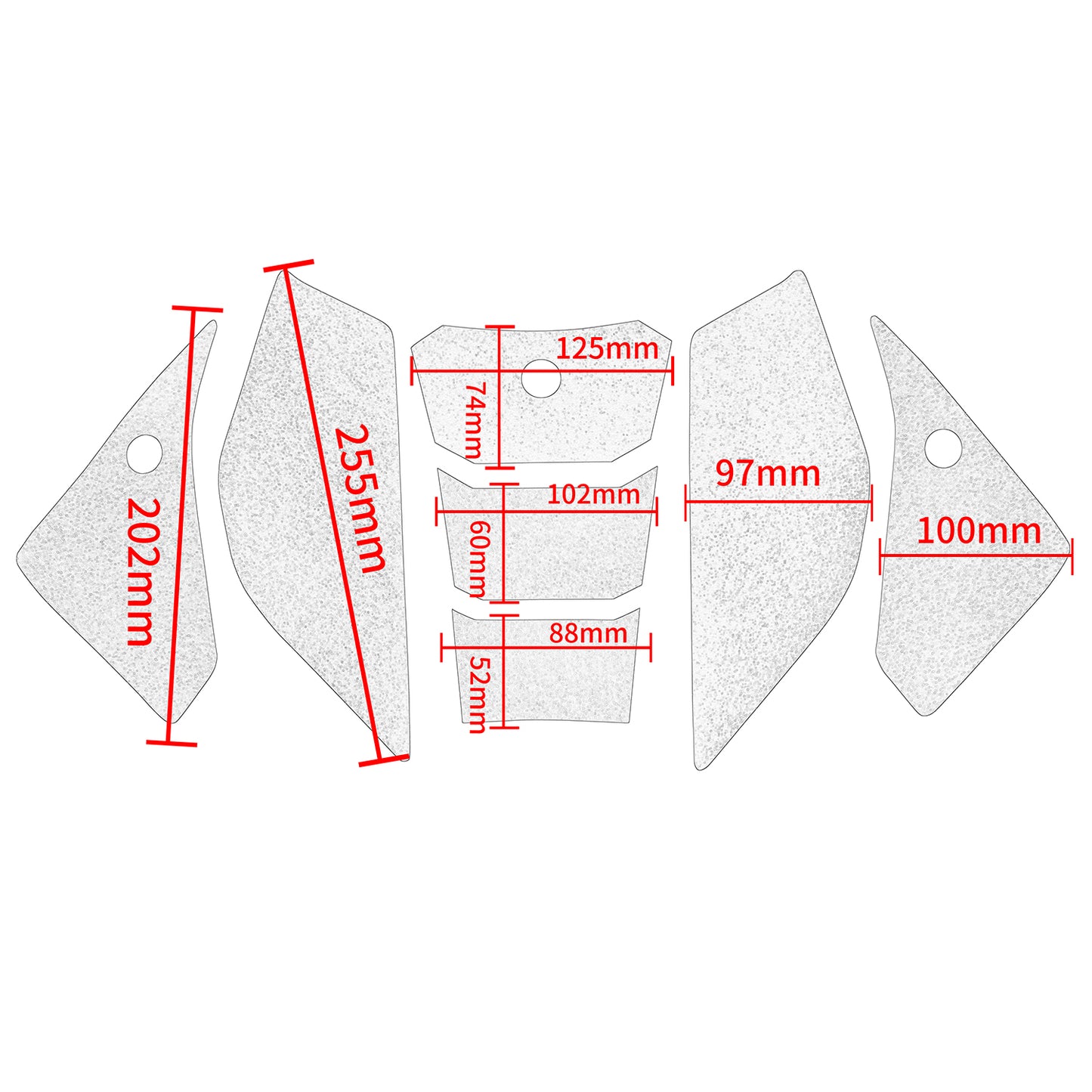 Wolfline Motorcycle Anti Slip Tank Pad Stickers Side Gas Tank Pad Knee Grip Decals Protection For QJMOTOR QJ SPK600 SPK 600