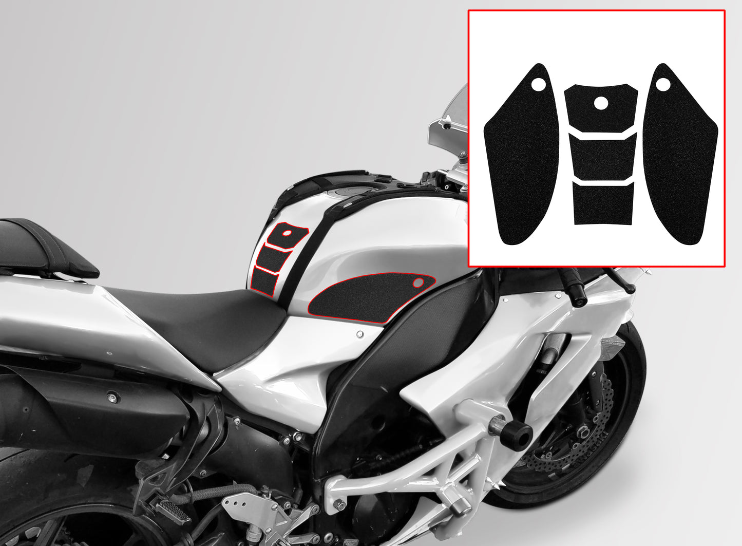 Wolfline Motorcycle Anti Slip Tank Pad Stickers Side Gas Tank Pad Knee Grip Decals Protection For Kawasaki ZX10R ZX 10R ZX10 R 2006 2007 2008