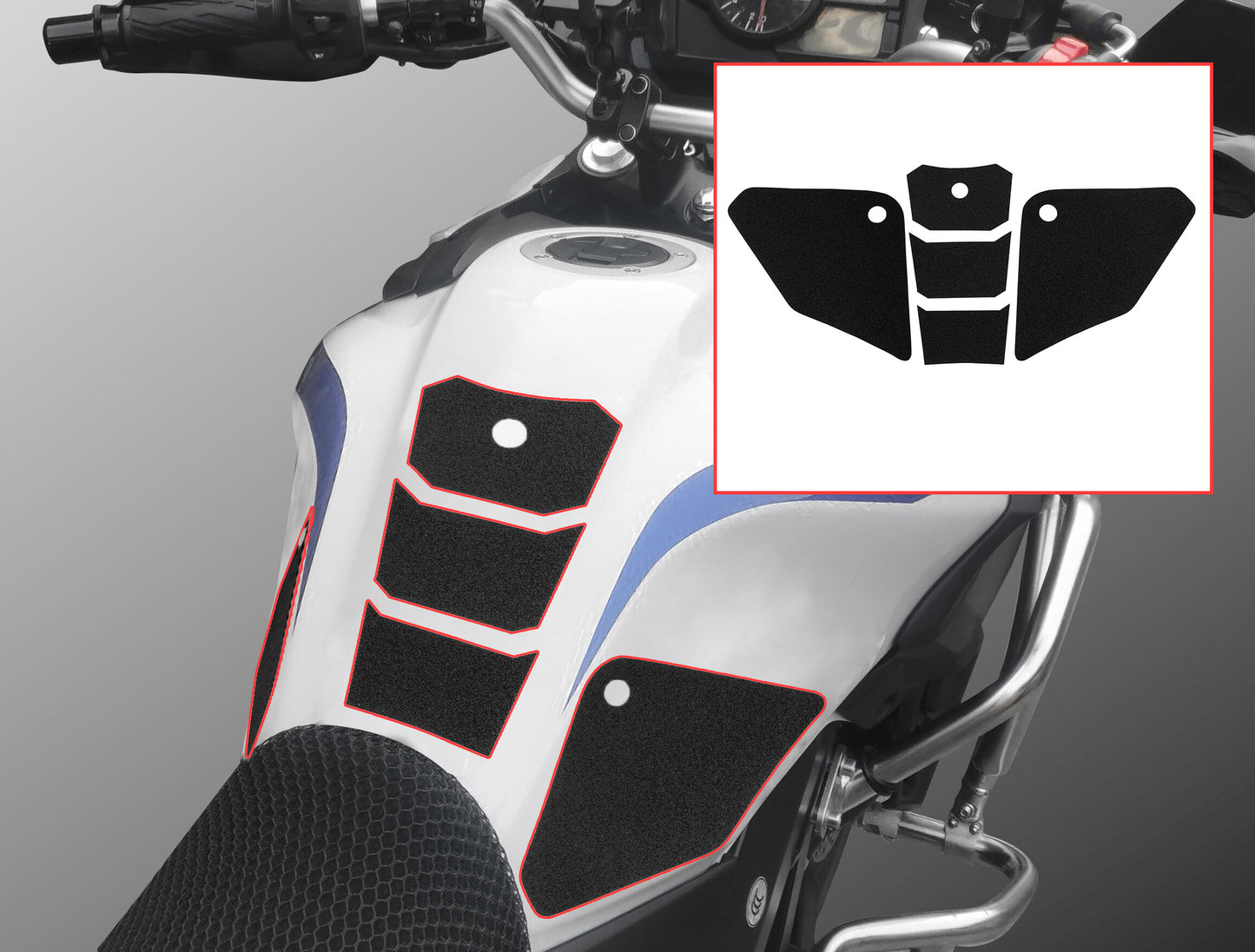 Wolfline Motorcycle Anti Slip Tank Pad Stickers Side Gas Tank Pad Knee Grip Decals Protection For Suzuki V-Strom650 DL650 DL 650