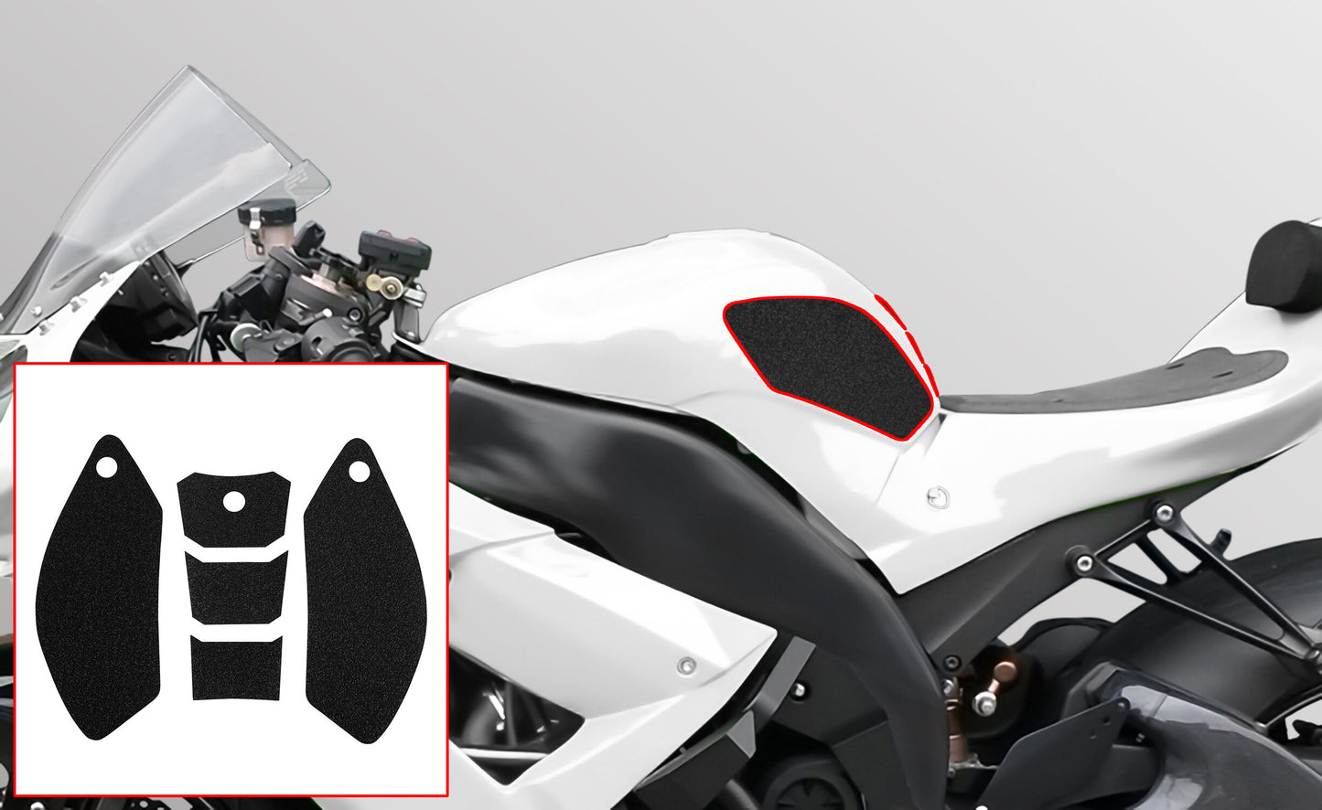 Wolfline Motorcycle Anti Slip Tank Pad Stickers Side Gas Tank Pad Knee Grip Decals Protection For Kawasaki ZX10R ZX 10R ZX10 R 2009 2010