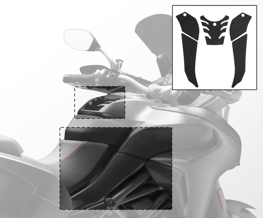 Wolfline Motorcycle Accessories Anti Slip Tank Pad Stickers Side Gas Tank Pad Knee Grip Decals Protection For Ducati Multistrada 1200 S 1260 S 2015 2016 2017 2018 2019 2020 2021 2022